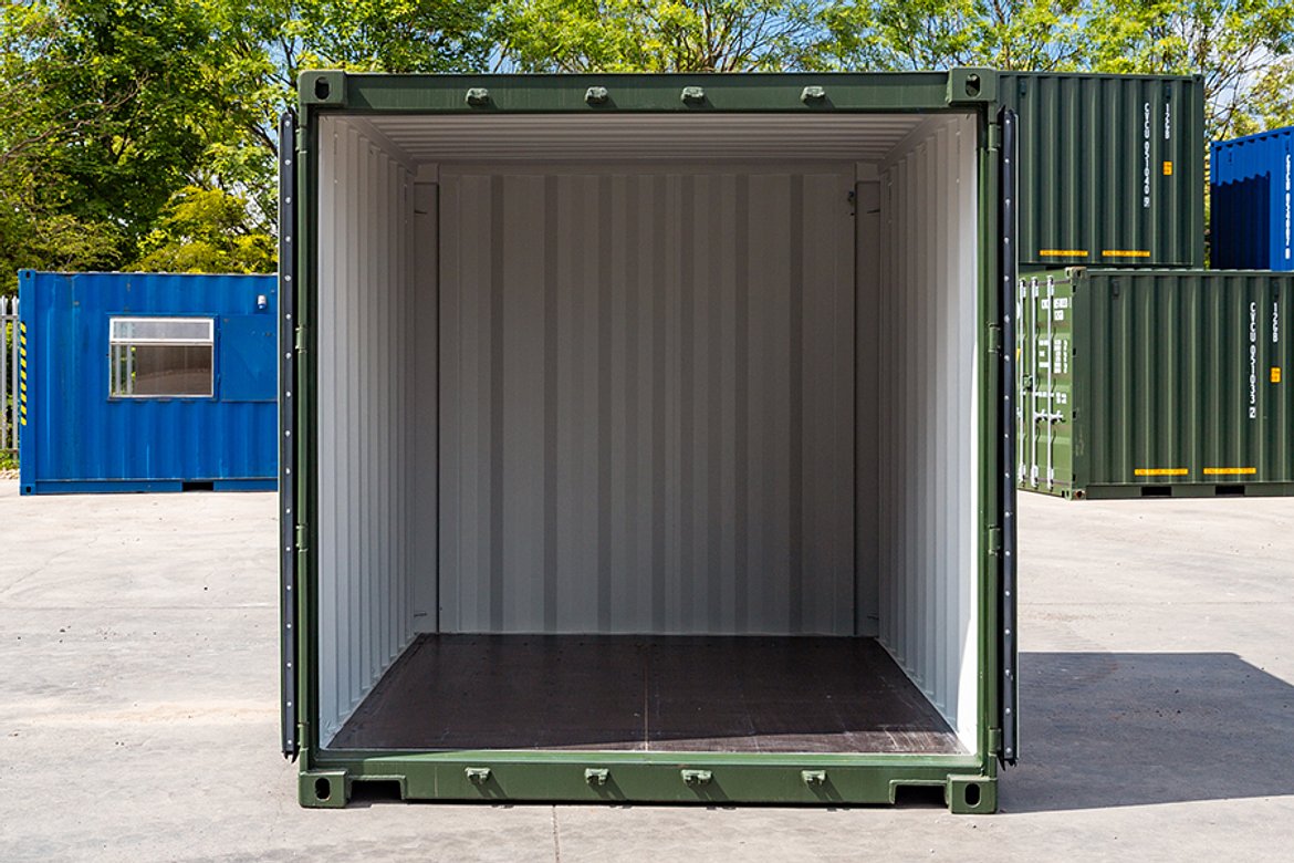 10 Fuß Standard-Seecontainer – Blau RAL 5010