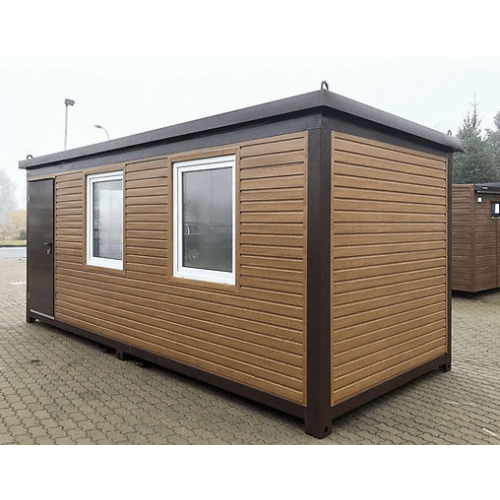 Bürocontainer 6 x 2,40 holzfarbe