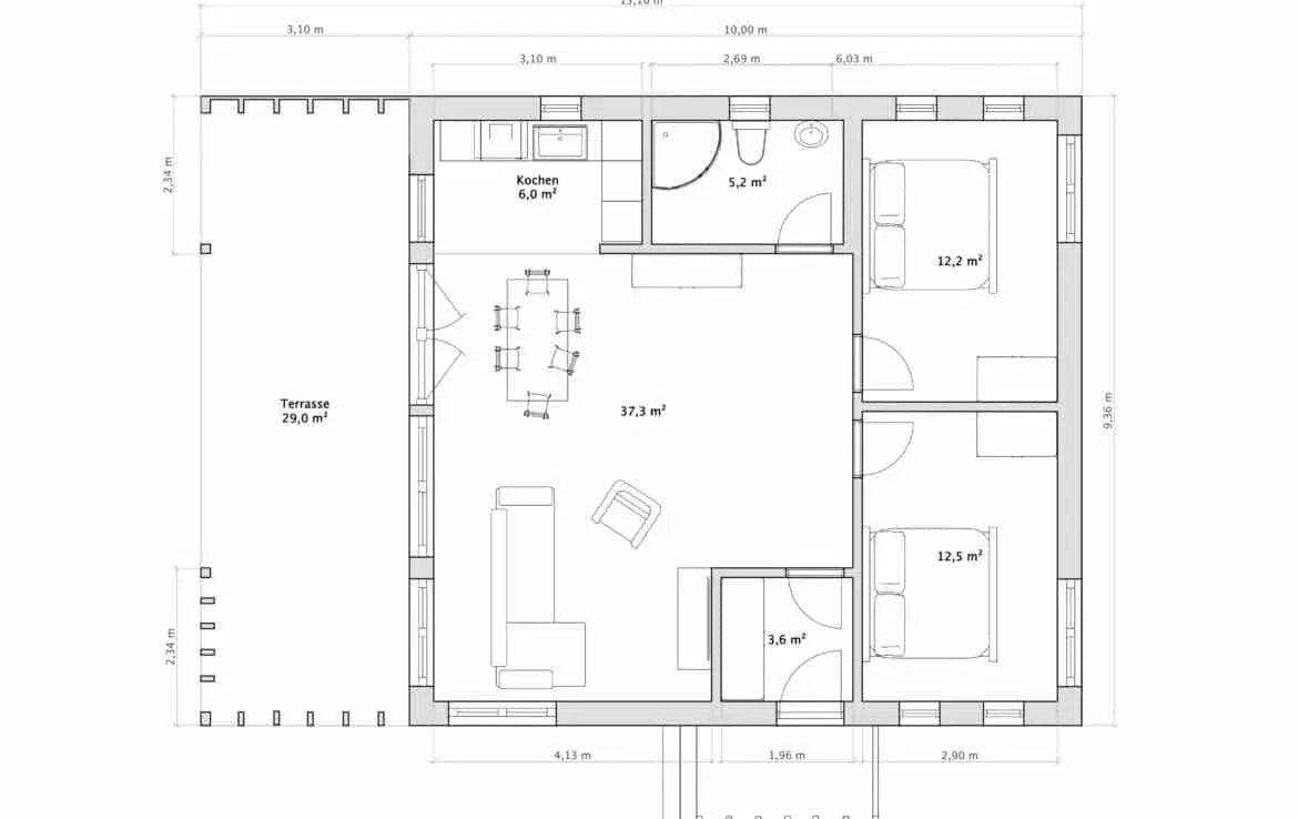Fertighaus sofort verfügbar Chalet K-Home-M-80