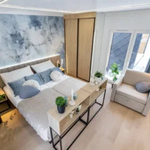 Mobiles Haus Pro mit zwei Schlafzimmern für 4 Betten 57m²