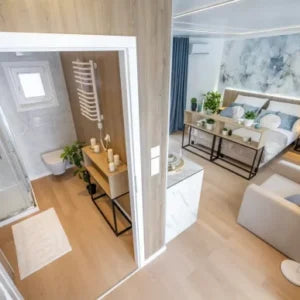 Mobiles Haus Pro mit zwei Schlafzimmern für 4 Betten 57m²