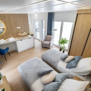 Mobiles Haus Pro mit zwei Schlafzimmern für 4 Betten 57m²
