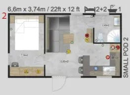 Kleines Mobilheim mit Garage T2