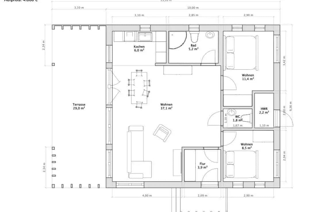 Fertighaus sofort verfügbar Chalet K-Home-M-80