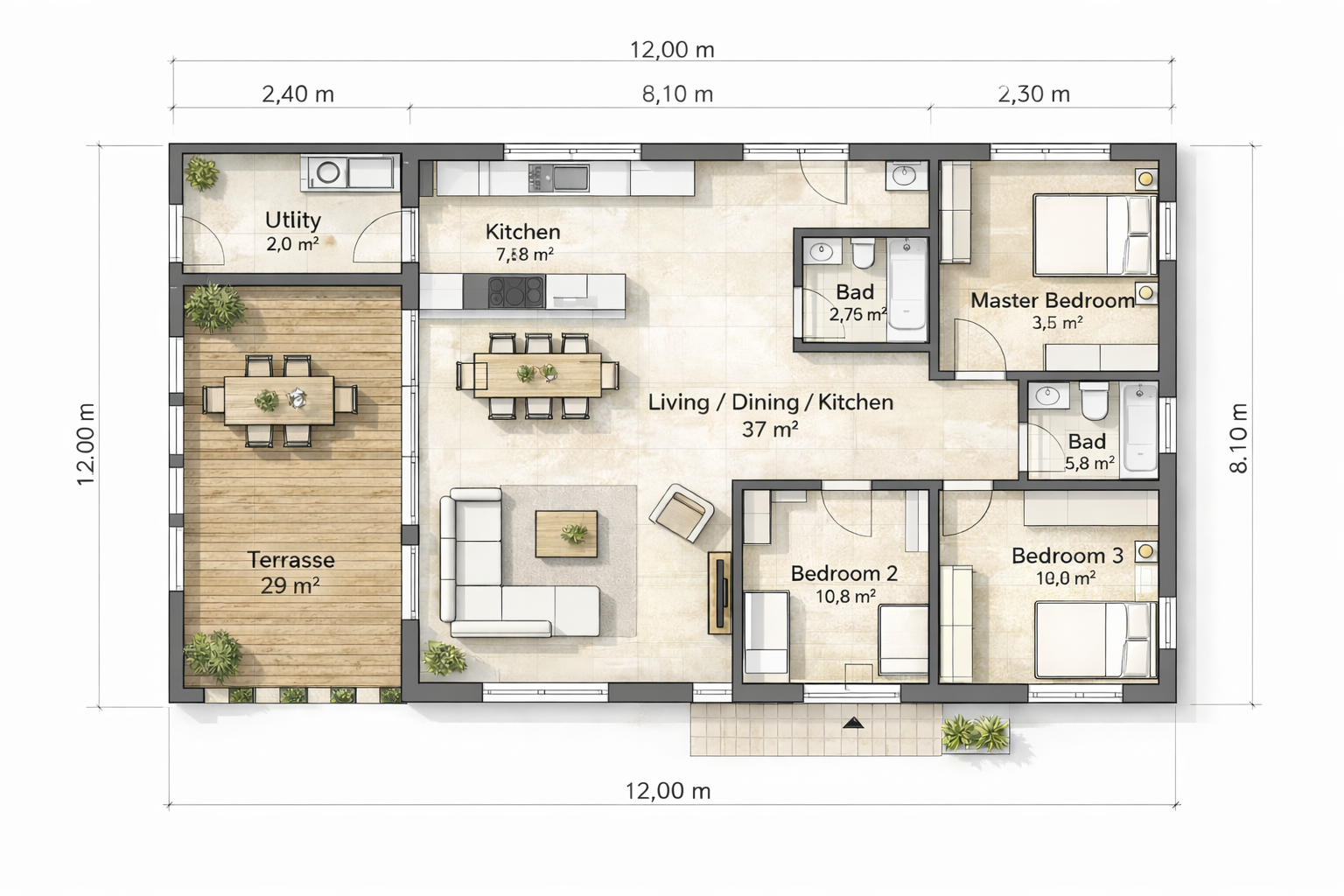 Vorgefertigtes Chalet K-Home-XL