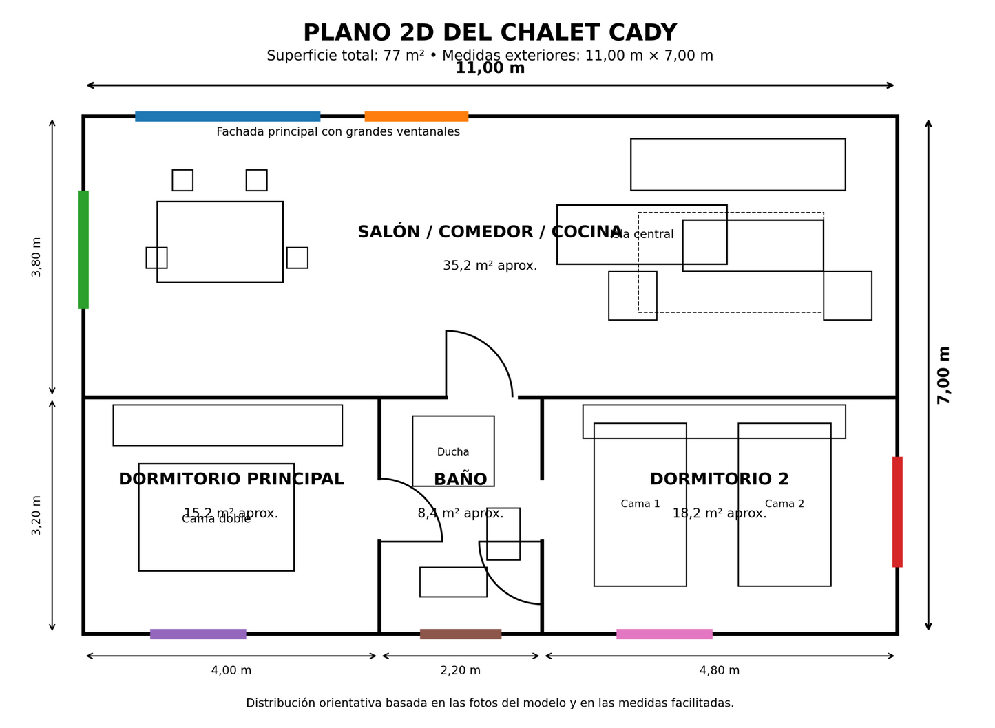 Cady Mobilheim Chalet mit 77 m2