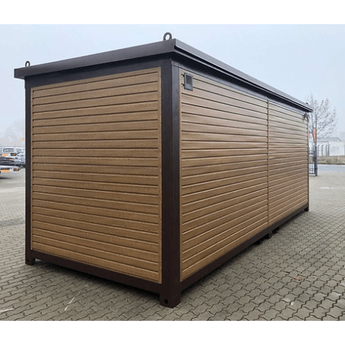 Bürocontainer 6 x 2,40 holzfarbe
